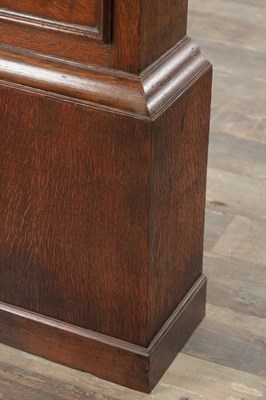 Lot 1264 - BINNS OF HALIFAX. AN 18TH CENTURY OAK 30-HOUR 8" DIAL VERGE LONGCASE CLOCK
