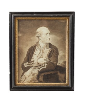 Lot 659 - AN EARLY 19TH CENTURY WATERCOLOUR PORTRAIT OF CAPTAIN GEORGE FARMER