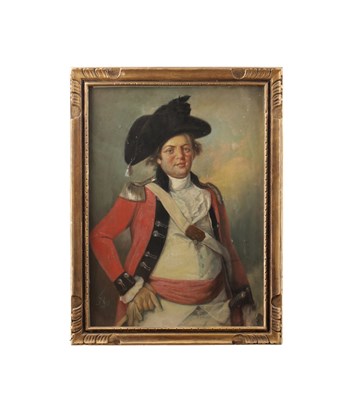 Lot 748 - AN 18TH CENTURY PASTEL PORTRAIT OF AN OFFICER