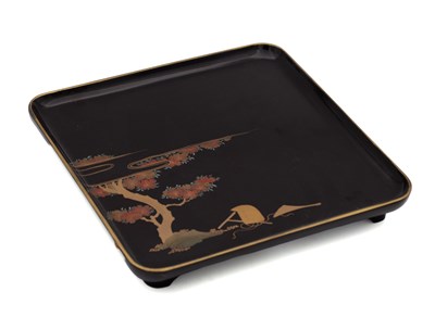 Lot 417 - A 20TH CENTURY JAPANESE LACQUERWARE TRAY