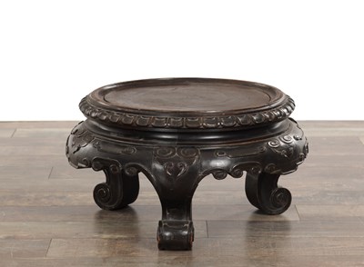 Lot 422 - A LARGE 19TH CENTURY CHINESE HARDWOOD JARDINIERE STAND