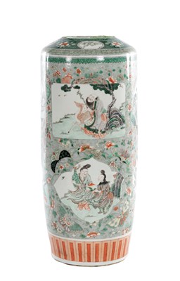 Lot 554 - A LARGE 19TH CENTURY CHINESE FAMILLE VERTE PORCELAIN VASE