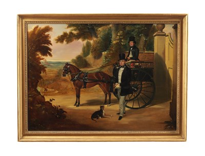 Lot 692 - A MID 19TH CENTURY ENGLISH SCHOOL OIL ON CANVAS COACHING SCENE