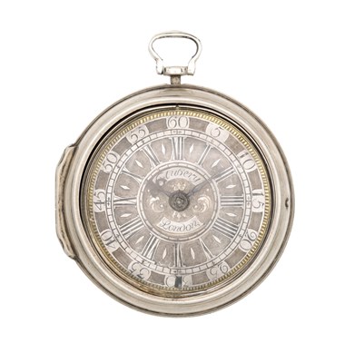 Lot 1097 - DANIEL AUBERY, LONDON AN 18TH CENTURY SILVER PAIR CASED VERGE FUSEE POCKET WATCH