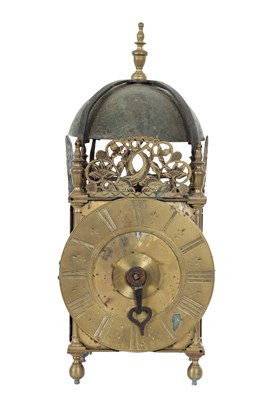Lot 1212 - A 17TH CENTURY AND LATER ENGLISH VERGE LANTERN CLOCK