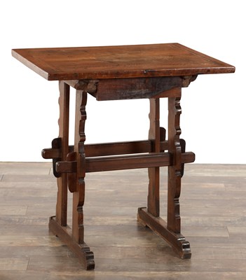 Lot 1502 - AN 18TH CENTURY SPANISH SOLID WALNUT SIDE TABLE