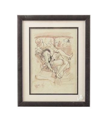 Lot 672 - AFTER ROZHANKOVSKY F. (1891-1970) (ROJAN) A 20TH CENTURY EROTIC INK DRAWING