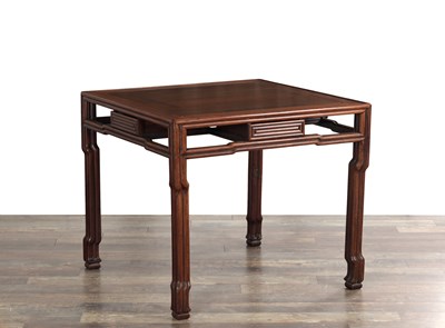 Lot 465 - A LARGE CHINESE HARDWOOD GAMES TABLE POSSIBLY HUNGWALI