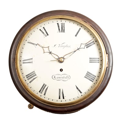 Lot 1348 - A VICTORIAN ENGLISH MAHOGANY DIAL WALL CLOCK
