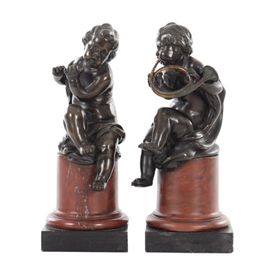 Lot 940 - A PAIR OF 17TH CENTURY BRONZE CHERUB FIGURES