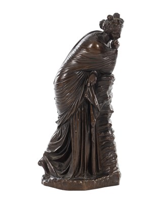 Lot 888 - A 19TH CENTURY FRENCH BRONZE FIGURE OF A CLASSICAL MAIDEN
