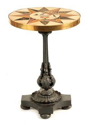 Lot 1561 - A 19TH CENTURY PIETRA DURA INLAID MARBLE TOP OCCASIONAL TABLE