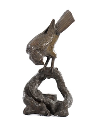 Lot 569 - A JAPANESE MEIJI PERIOD BRONZE EAGLE CENSER
