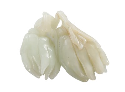 Lot 419 - A CHINESE JADE LOTUS GROUP
