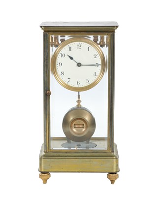 Lot 1199 - A RARE EARLY 20TH CENTURY BARDON FOUR-GLASS ELECTRIC MANTEL CLOCK
