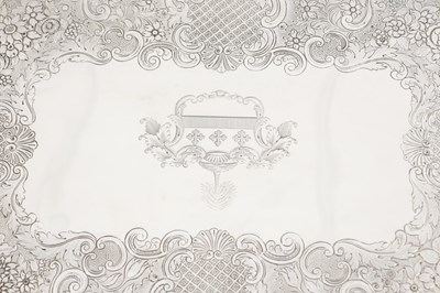 Lot 176 - A GEORGE IV ENGLISH SILVER TWIN-HANDLED TRAY