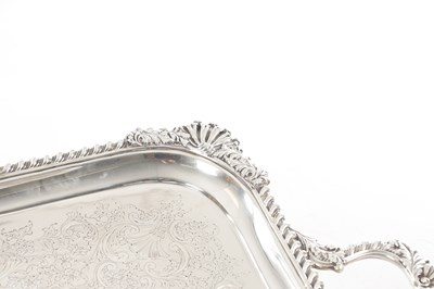Lot 182 - A LARGE EDWARDIAN ENGLISH SILVER TWIN-HANDLED TRAY