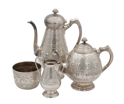 Lot 194 - A LATE 18TH CENTURY SCOTTISH SILVER FOUR PIECE TEA SERVICE