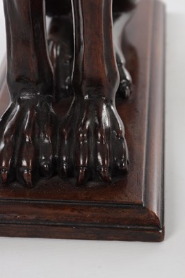 Lot 992 - A FINE PAIR OF 18TH CENTURY CARVED WALNUT HERALDIC GREYHOUND FIGURES
