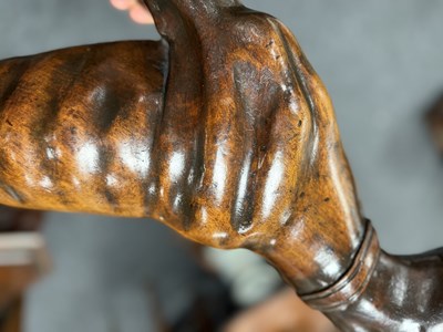 Lot 992 - A FINE PAIR OF 18TH CENTURY CARVED WALNUT HERALDIC GREYHOUND FIGURES