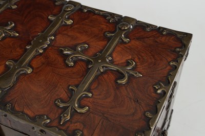 Lot 804 - A LATE 17TH CENTURY OYSTER CUT KINGWOOD VENEERED COFFRE FORT