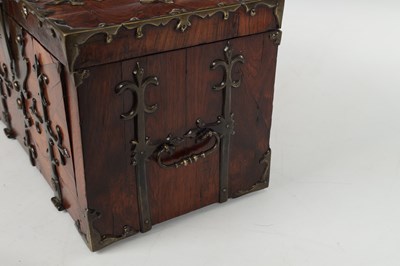 Lot 804 - A LATE 17TH CENTURY OYSTER CUT KINGWOOD VENEERED COFFRE FORT