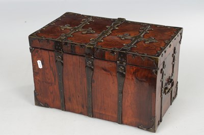 Lot 804 - A LATE 17TH CENTURY OYSTER CUT KINGWOOD VENEERED COFFRE FORT