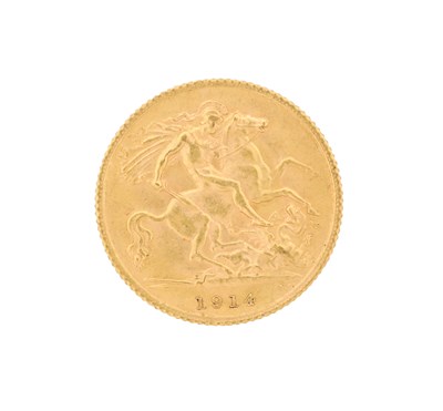Lot 284 - A GEORGE V 1914 GOLD HALF SOVEREIGN
