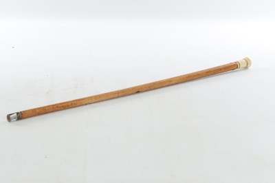 Lot A 19TH CENTURY IVORY MOUNTED WALKING CANE