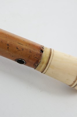 Lot A 19TH CENTURY IVORY MOUNTED WALKING CANE