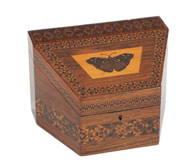 Lot 793 - A 19TH CENTURY TUNBRIDGE WARE MARQUETRY JEWELLERY BOX