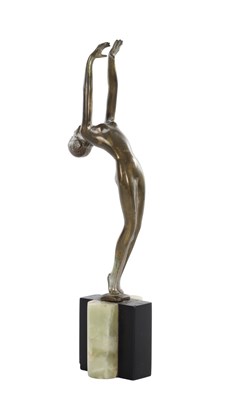 Lot 958 - JOSEF LORENZL (1892 - 1950) AUSTRIAN ART DECO BRONZE FIGURE OF A DANCER
