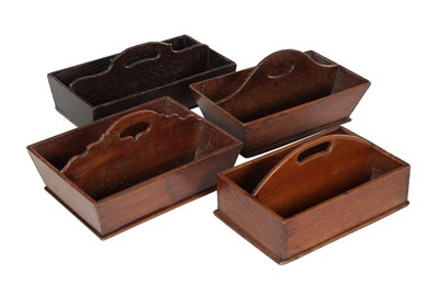 Lot 794 - A COLLECTION OF FOUR 18TH CENTURY CUTLERY TRAYS