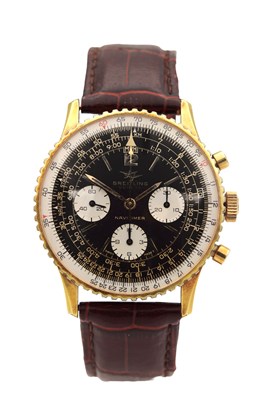 Lot 1129 - A GENTLEMAN'S VINTAGE GOLD-PLATED BREITLING NAVITIMER REF. 806 CHRONOGRAPH WRISTWATCH