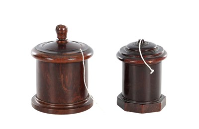 Lot 770 - TWO 19TH CENTURY LIGNUM VITAE TURNED STRING BOXES
