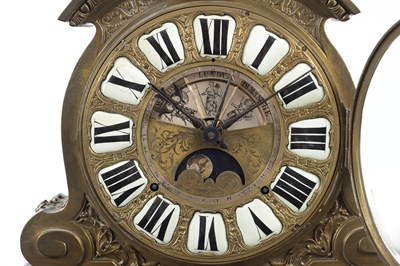 Lot 1306 - DENIERE A PARIS. A 19TH CENTURY FRENCH ORMOLU MANTEL CLOCK WITH MOONPHASE
