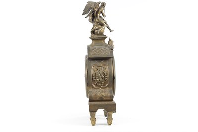 Lot 1306 - DENIERE A PARIS. A 19TH CENTURY FRENCH ORMOLU MANTEL CLOCK WITH MOONPHASE