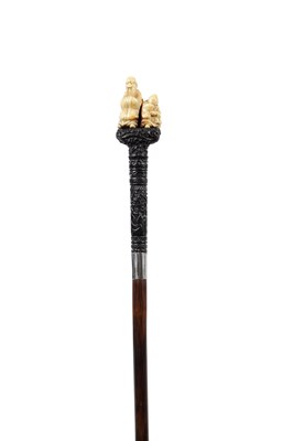 Lot 844 - A 19TH CENTURY NETSUKE CANE