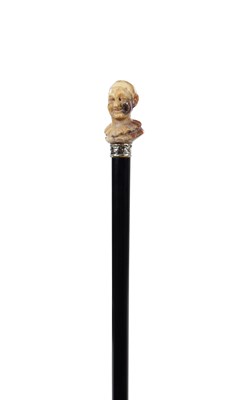 Lot 1437 - A LATE 19TH CENTURY STONE HANDLED CANE