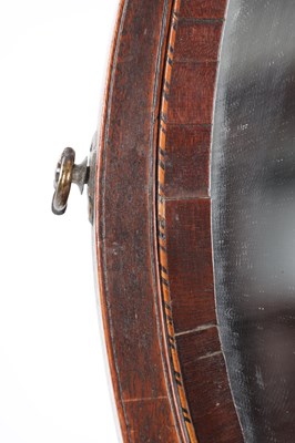 Lot 1536 - A GEORGE III MAHOGANY SERPENTINE FRONTED TOILET MIRROR