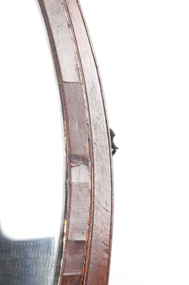 Lot 1536 - A GEORGE III MAHOGANY SERPENTINE FRONTED TOILET MIRROR