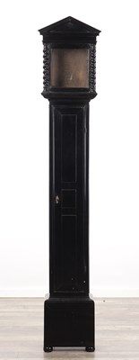Lot 1177 - A 17TH CENTURY STYLE EBONISED LONGCASE CLOCK CASE