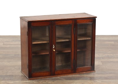 Lot 1409 - A GEORGE III MAHOGANY GLAZED HANGING CUPBOARD