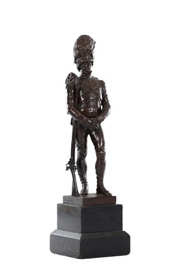 Lot 948 - AFTER SIR JOSEPH EDGAR BOEHM (1834 - 1890) A BRONZE FIGURE OF A GRENADIER GUARD