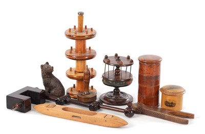 Lot 796 - A COLLECTION OF 19TH CENTURY TREEN SEWING AND DOMESTIC ITEMS