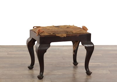 Lot 1693 - AN 18TH CENTURY WALNUT DRESSING STOOL