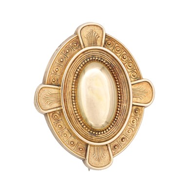 Lot 379 - A VICTORIAN 14CT YELLOW GOLD BROOCH WITH LOCKET BACK