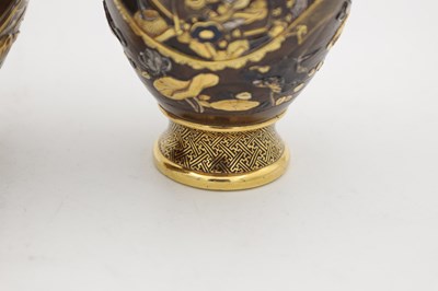 Lot 416 - A FINE PAIR OF MEIJI PERIOD JAPANESE BRONZE VASES