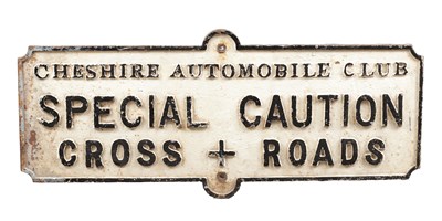 Lot 1009 - A LATE 19TH CENTURY CAST IRON CHESTER AUTOMOBILE CLUB SIGN