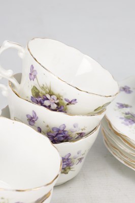 Lot 120 - AN EARLY 20TH CENTURY VIOLETS TEA SERVICE BY HAMMERSLEY & CO